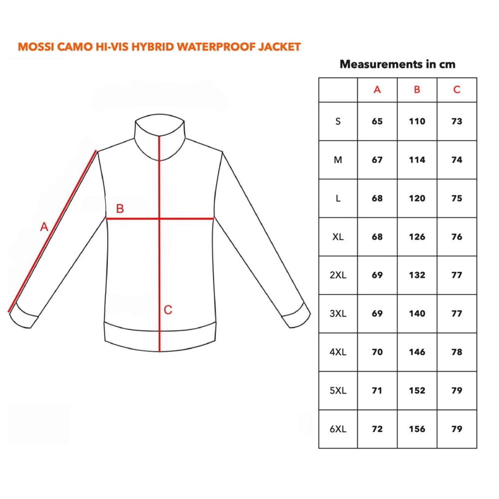 MOSSI CAMO HI-VIS HYBRID WATERPROOF JACKET