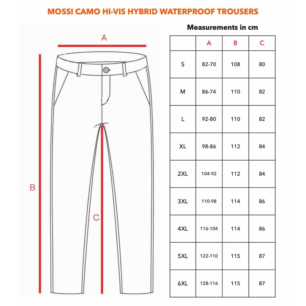 MOSSI CAMO HI-VIS HYBRID WATERPROOF HUNTING TROUSERS