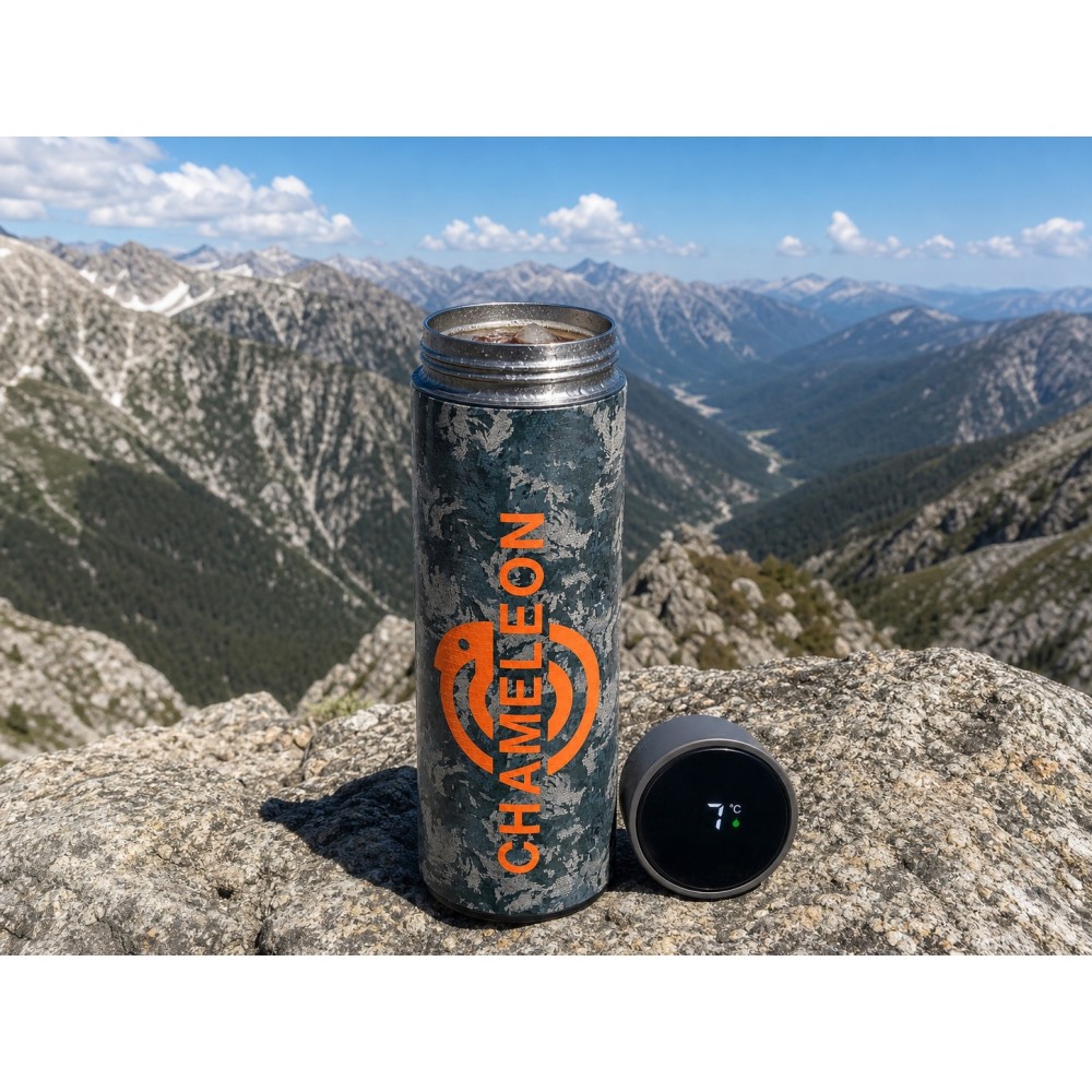Smart Thermos with LED Display 500 ml – Chameleon Camo