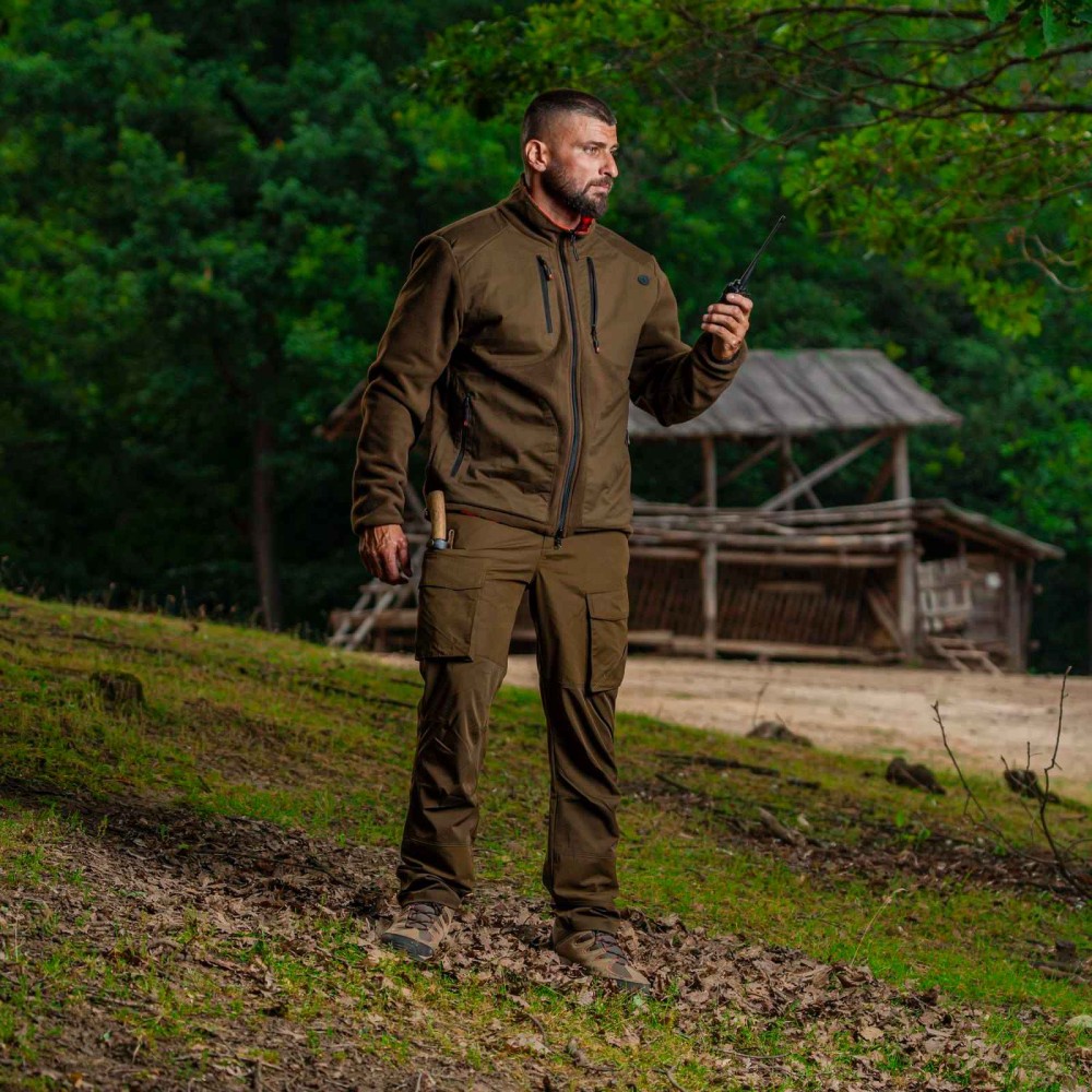 DAMARAN OLIVE REVERSIBLE FLEECE JACKET WITH WINDBLOCK MEMBRANE