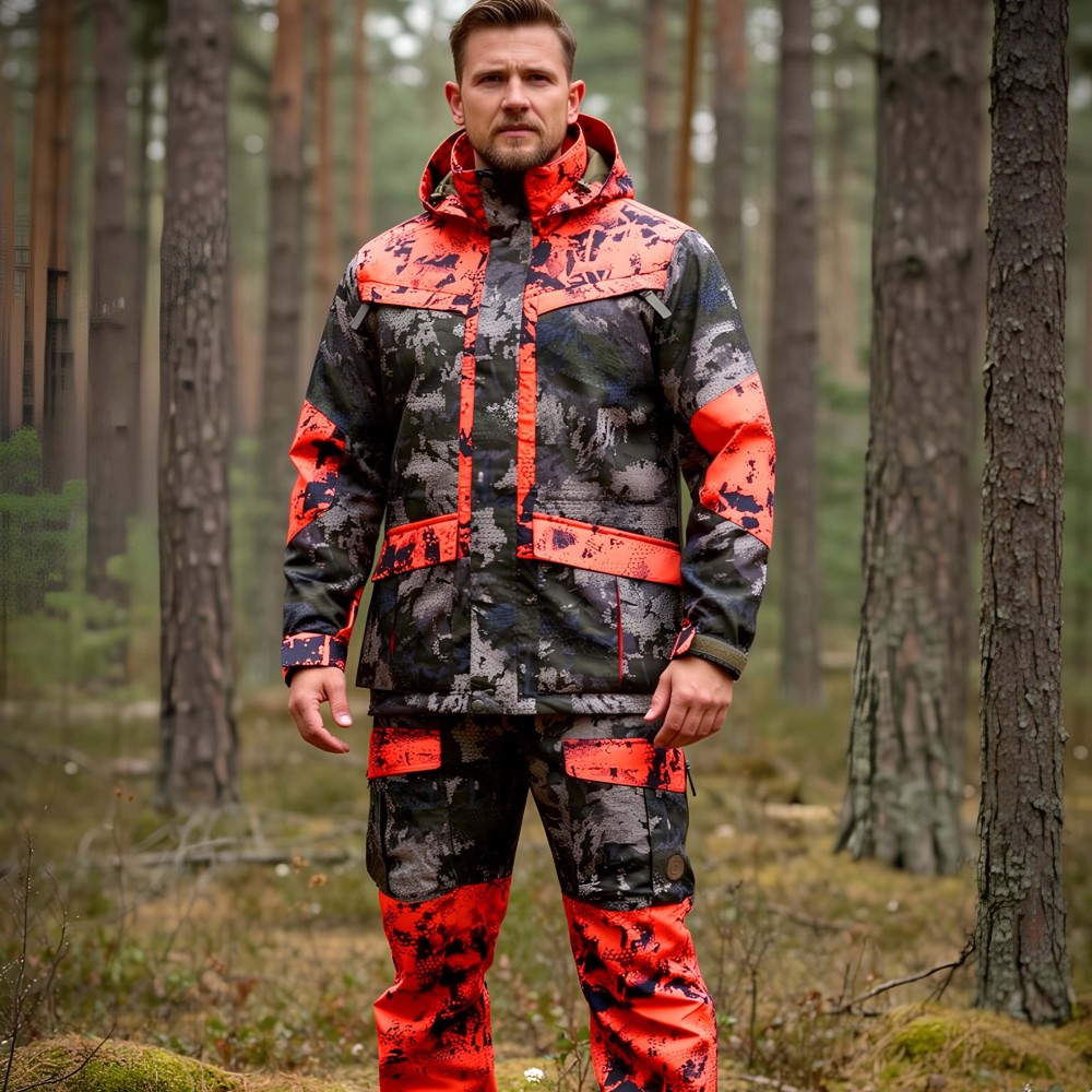 CHAMELEON CAMO HI-VIS HYBRID WATERPROOF HUNTING JACKET