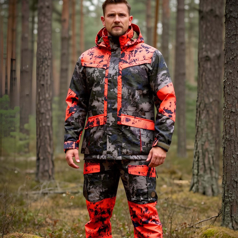 CHAMELEON CAMO HI-VIS HYBRID WATERPROOF HUNTING TROUSERS