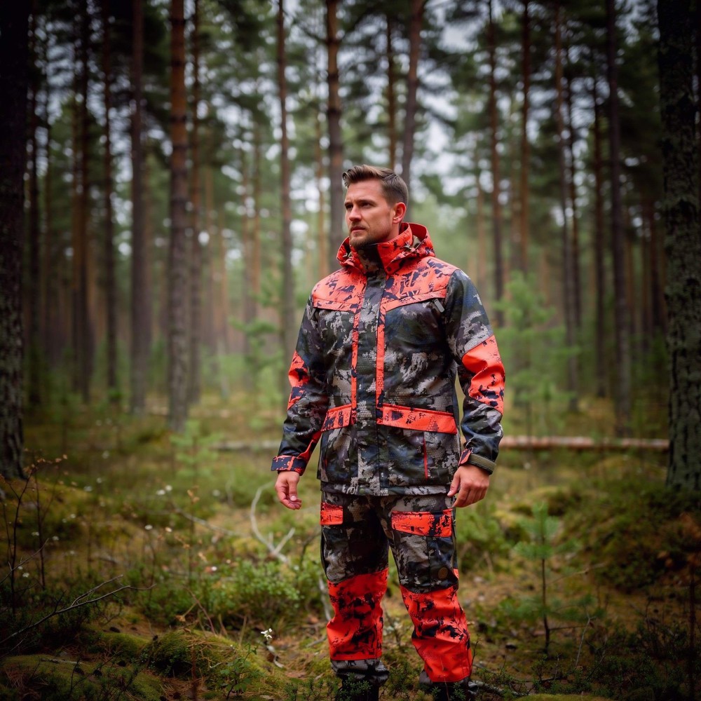 CHAMELEON CAMO HI-VIS HYBRID WATERPROOF HUNTING JACKET CHAMELEON CAMO HI-VIS HYBRID WATERPROOF HUNTING JACKET
