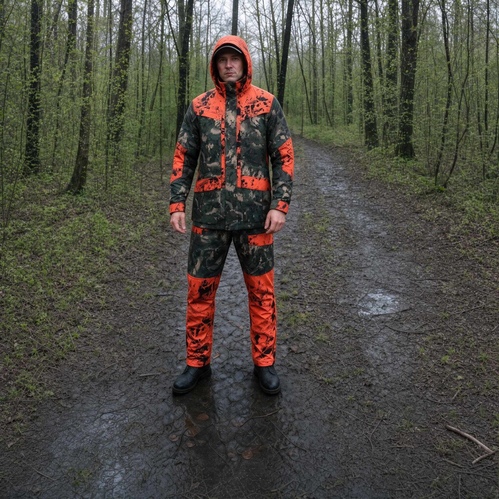 MOSSI CAMO HI-VIS HYBRID WATERPROOF HUNTING TROUSERS