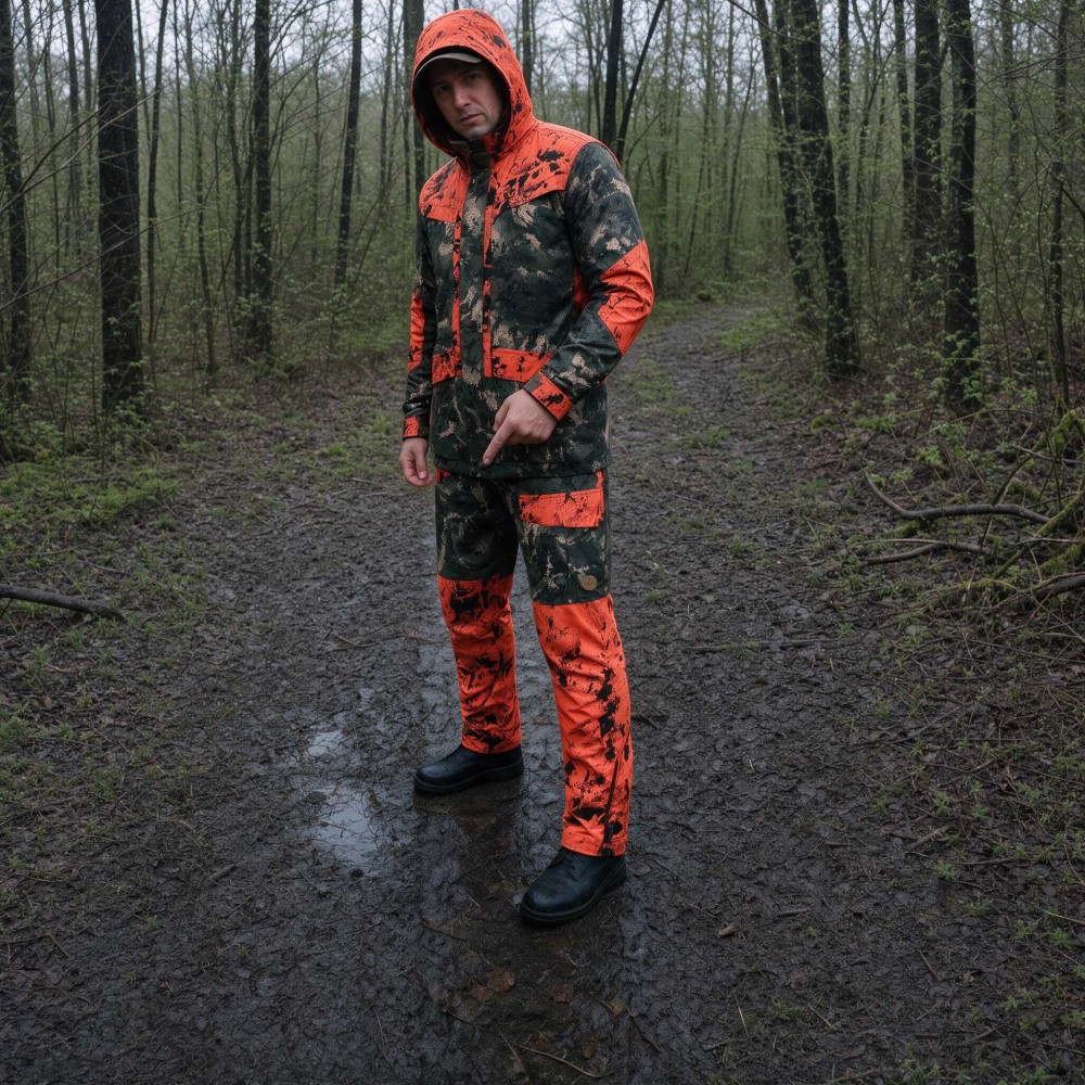 MOSSI CAMO HI-VIS HYBRID WATERPROOF HUNTING TROUSERS