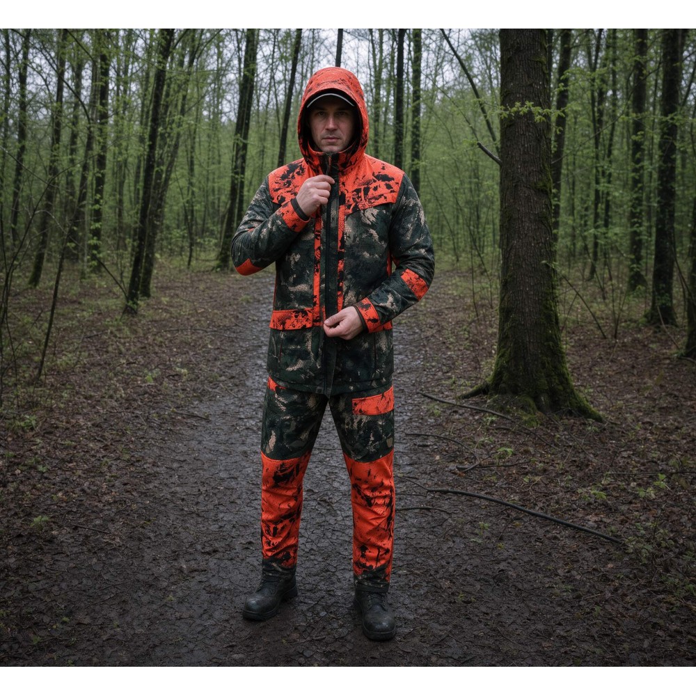 MOSSI CAMO HI-VIS HYBRID WATERPROOF HUNTING TROUSERS