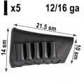LEATHER BUTTSTOCK COVER WITH 5-SHELL HOLDER, 12/16 GAUGE – BLACK