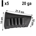 LEATHER BUTTSTOCK COVER WITH 5-SHELL HOLDER, 20 GAUGE – BLACK