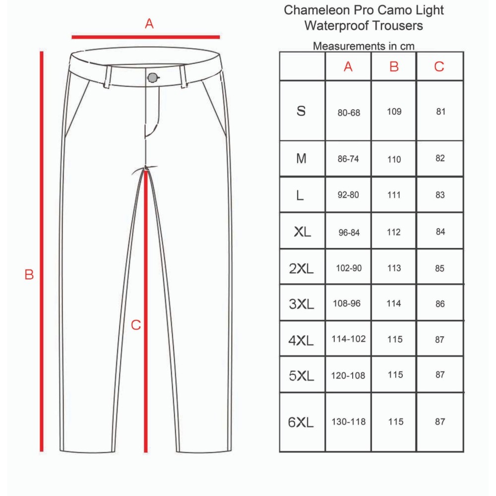 CHAMELEON PRO CAMO LIGHT WATERPROOF TROUSERS CHAMELEON PRO CAMO LIGHT WATERPROOF TROUSERS